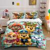 Cute Cartoon Dog Team Pattern Bedding Duvet Cover Set Duvet Cover Pillowcases  (1*Duvet Cover 2*Pillowcases, Without Duvet Insert)
