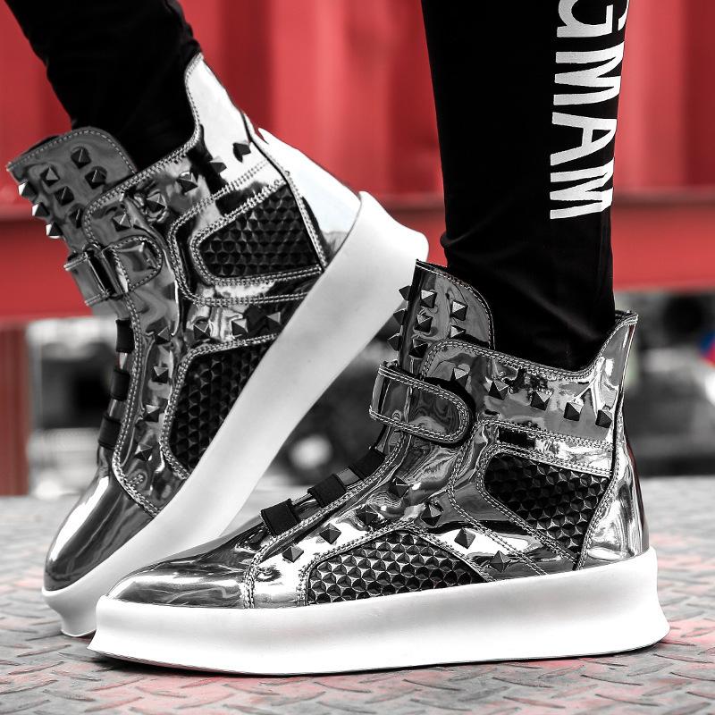 Herbst und Winter neue Sports Board Schuhe Hip-Hop Herrenschuhe Britische Nieten High-Top Schuhe Hip-Hop Board Schuhe
