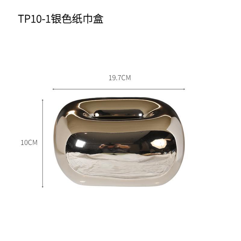 Ceramic Tissue Box Bedside Table Paper Towel Case Creative Round Corner Tissue Box Minimalism Coffee Table Desk Decoration