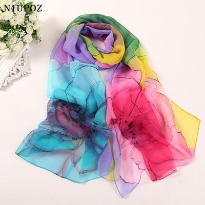 Pañuelo Bandana de Gasa Georgette Elegante y Hermoso Manju Sahua para Mujer Foulard de Verano para Viajes Protector Solar Hijab Delgado