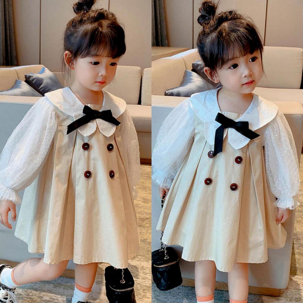 Lezalic Baby Balloon Long Kindergarten Entrance Graduation Girls Dress, Formal, Ribbon, Sleeves, Lace, Sleeves, Kids, Ceremony, Ceremony, Wedding,