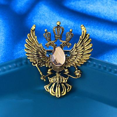 Vintage heraldische Doppeladler Brosche Anstecker - Antikstil Legierung Wappen Revers Anstecker für Herren Anzüge und Mäntel, inspiriert von der Kaiserzeit