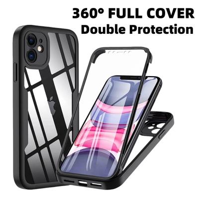 Luxuriöse 360° Vollschutzhülle für iPhone 16 15 14 Plus 13 12 Pro Max Doppelseitige Weiche Hülle für iPhone 11 X XR XS Max