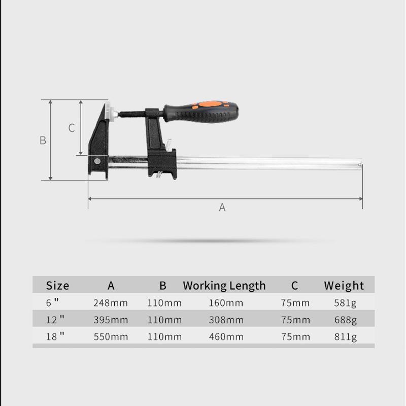

Новый 6-дюймовый быстрый храповый зажим для работы по дереву, ручной инструмент 6 inches