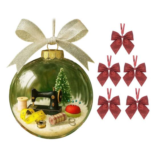 

Рождественский шар украшение шитье снежок орнамент ретро швейная машинка лента прозрачный шар рождественский подвесной декор B