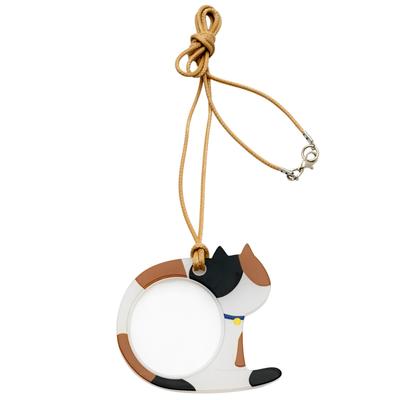 Fieldwork Handheld Magnifying with Sitting Cat Glass, 1.8x Magnification, Strap, Design, White, GLP005-1