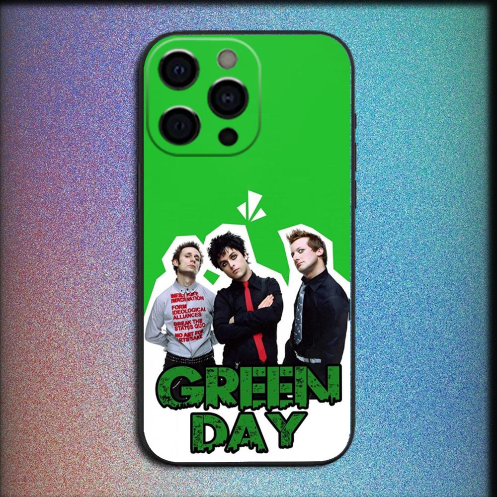 G-Green Day Band Phone Case For iPhone 16,15,14,13,12,11,Pro,X,XS,Max,XR,Plus,Mini Soft Black Cover