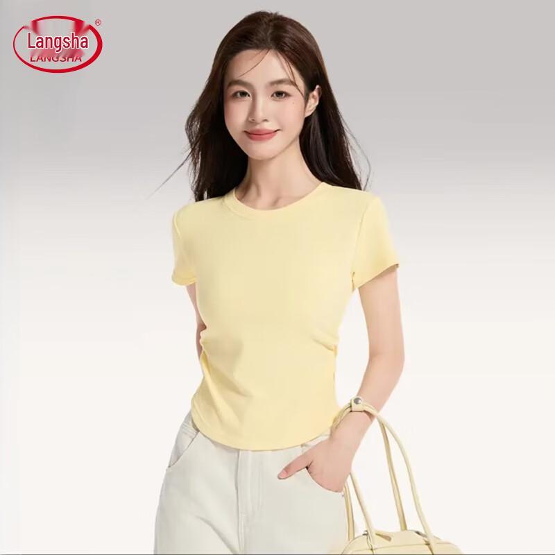 Langsha Women's Slim Fit Round Neck Short Sleeve T-Shirt