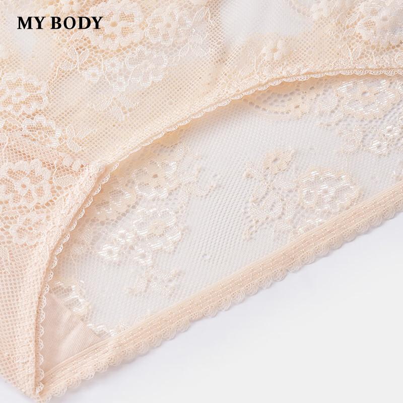 Mybody Women's Chinese Style Lace Mid-Low Waist Briefs