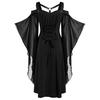 Kvinner Plus Size Cool Solid Gothic Lace Insert Butterfly Sleeve Dress