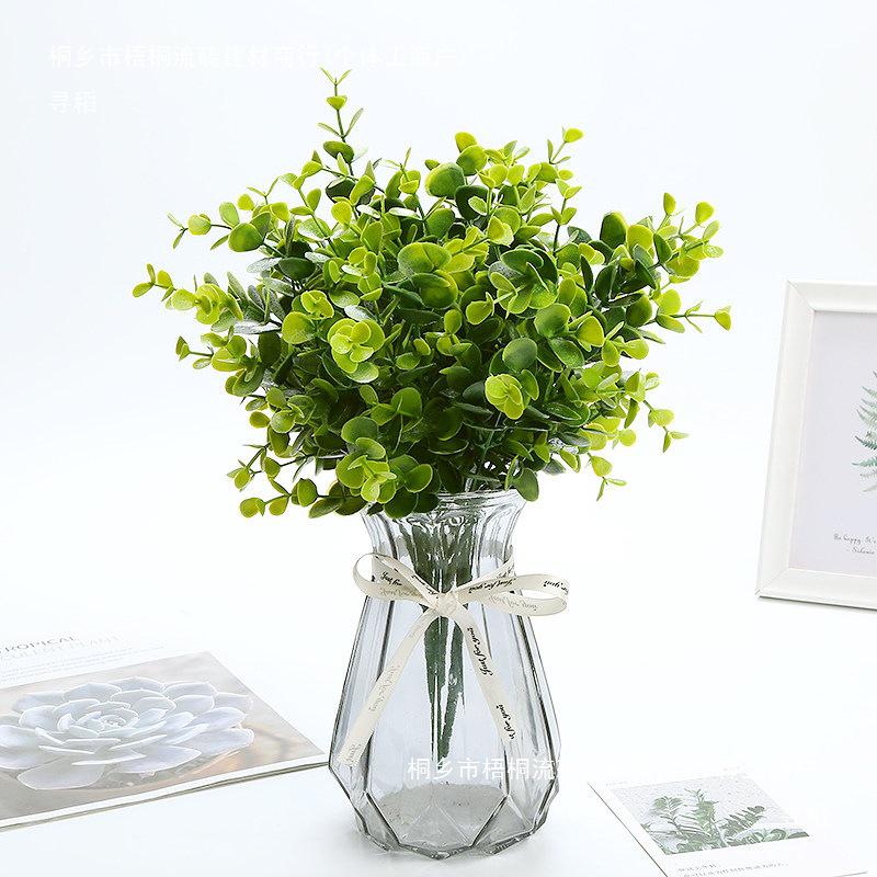 Artificial Green Potted Plants: Decorative Eucalyptus and Money Plant Leaves for Living Room