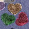 10 Pcs Heart Shape Iron On Patches Sewing On Applique Embroidered Heart Patches Sequins Patches for Clothes Bag Coats