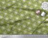 Soimoi Green Poly Crepe Fabric Azalea & Peony Damask Print Fabric by metre 42 Inch