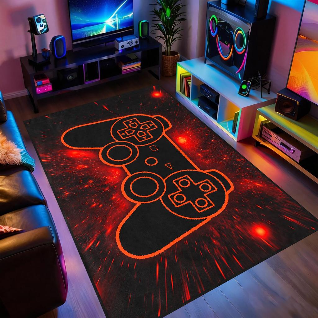 Herní koberec pro hráče Podlahové koberce pro chlapce Herní červenočerný koberec Podložky na podlahu do ložnice Rohožky Video hra Pánská podlahová podložka do pokoje pro teenagery Domácí De