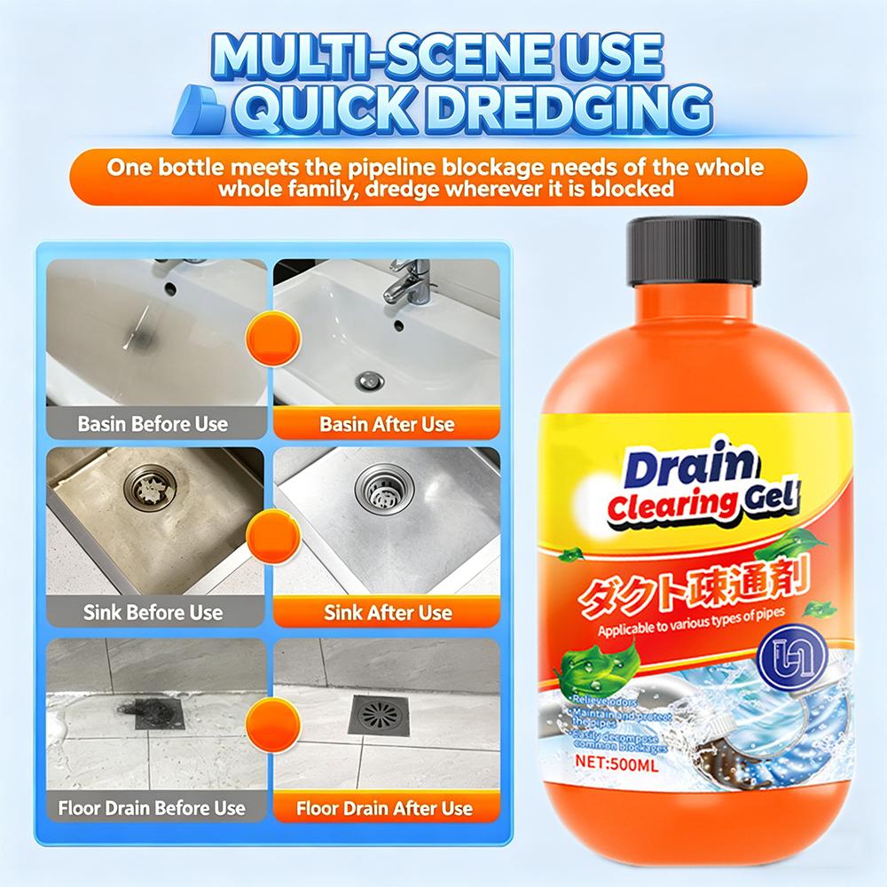 Pro Pipe Cleaner Concentrate Type for Pipe Cleaning Bathtub Drain Sink Clog Removal Large Capacity 500 Grams Clog Relief Odor