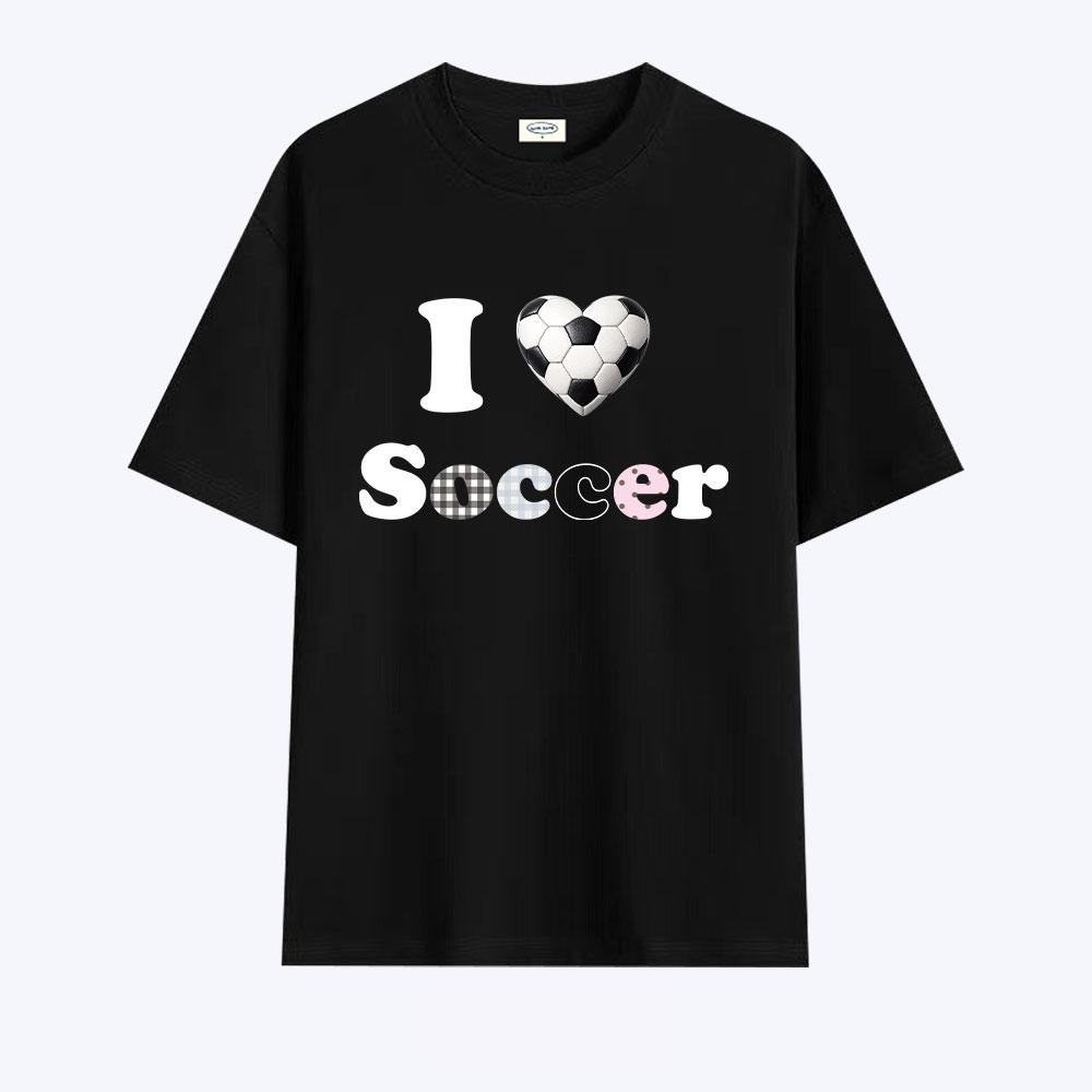Wideusseom Love Format I Love Soccer T-Shirt (Type A)