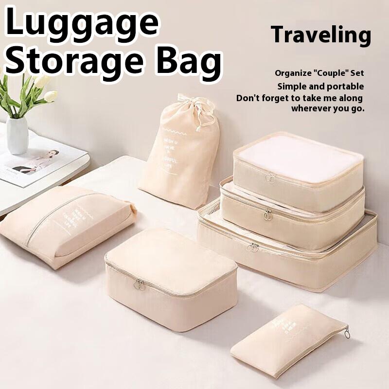 Travel Waterproof Nylon Zipper Mesh Storage Bag Set For Clothes Pouch Luggage Organizer Container