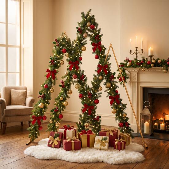 Arch Backdrop Stand Stand 6.2FT 7FT 8.4FT Set of 3 Golden Metal Triangle Flower Frame for Wedding Ceremony Baby Shower Birthday Party Balloon