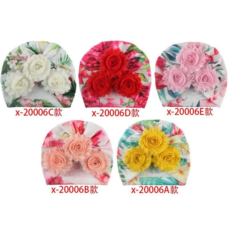 New Baby Hat, Small Floral Breathable Thin Children's Pullover Hat, European and American Versatile Baby Tire Hat