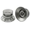 Musiclily Pro Metric Guitar Reflector Knobs, 2 Volume and 2 Tone, for SG Split Shaft Pots, Silver/Silver Top (Set of 4)