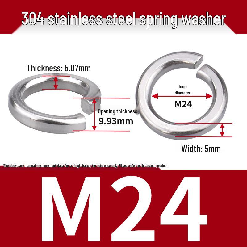 Stainless Steel & Blackened Carbon Steel Spring Washers (M1.6-M42) Elastic Open Washers