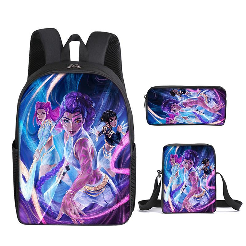 Kpop Demon Hunters School Backpack Set With Oxford Fabric And Air Cushion Straps For Students