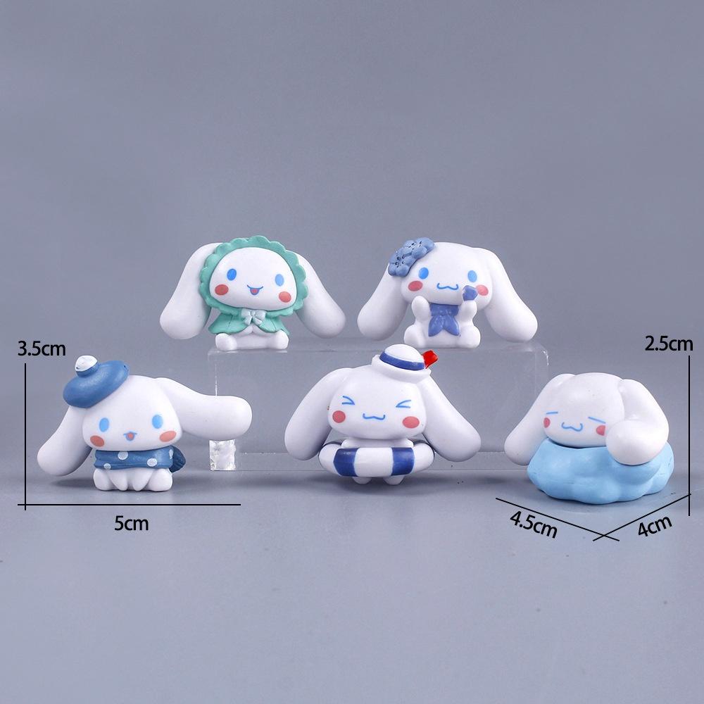 5pcs/Set Anime Kawaii Sanrio Action Figure Toys Cute Kuromi Mymelody Cinnamorol Figurine Dolls Girl Birthday Gift