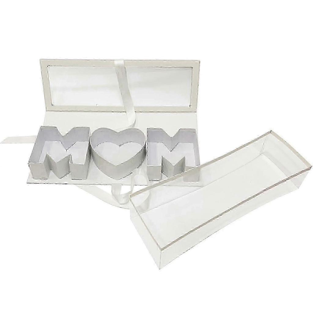 Mom Letter Shaped Empty Flower Box Eternal Soap Packaging Box Floral Packaging for DIY Present Decorations-44.5x15.5x9.7cm
