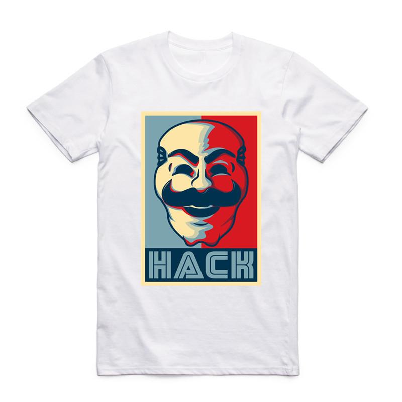 2017 Men Print Genius Mr Robot Fsociety T-shirt O-Neck Short Sleeve Summer Hacker Evil Genius Series Tee Hip Hop Funny T Shirt