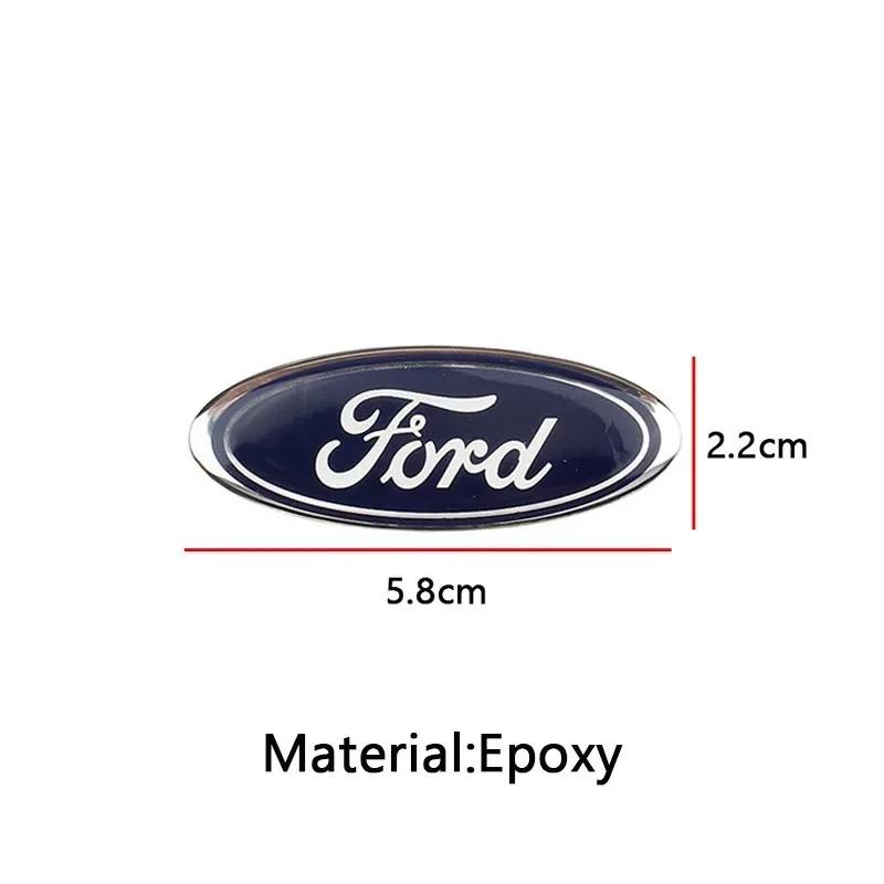 AACV1 58x22mm Car Steering Wheel Center Emblem Sticker for Ford Focus 3 MK2 Fiesta MK7 Mondeo Mk4 Fusion Kuga Transit Edge F150