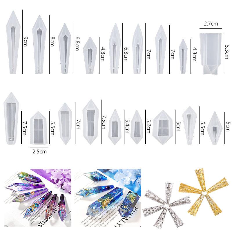 Silicone Casting Resin Jewelry Molds Set Epoxy Resin Tools Set Keychain Resin Molds for DIY Jewelry Pendants Craft Making