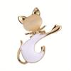 SKEDS Women Men Fashion Creative Exquisite Cute Cat Crystal Pin Lovely Kitten Rhinestone Delicate Kitten Enamel Brooch Badges