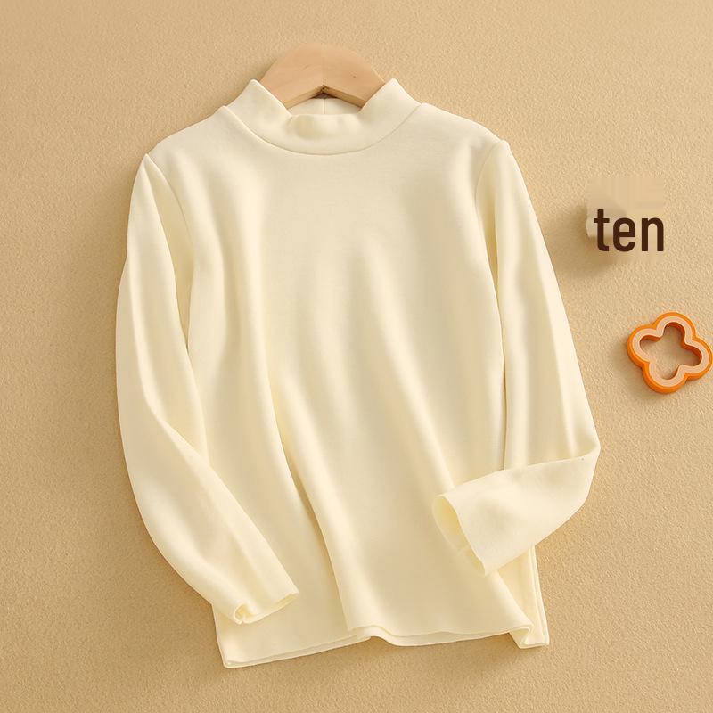 Children's Seamless Thermal Top - German Velvet, High Collar for Autumn/Winter
