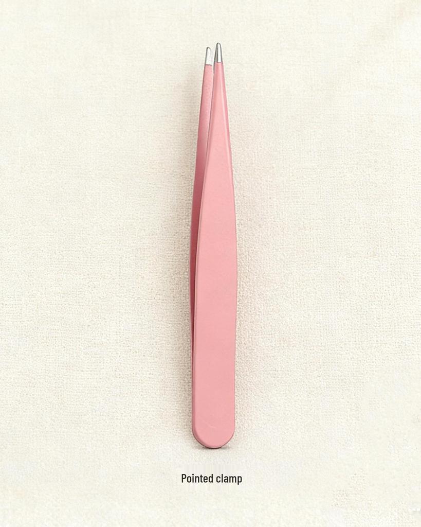 Universal Men's Eyebrow & Beard Tweezers Set with Razor & Leather Case