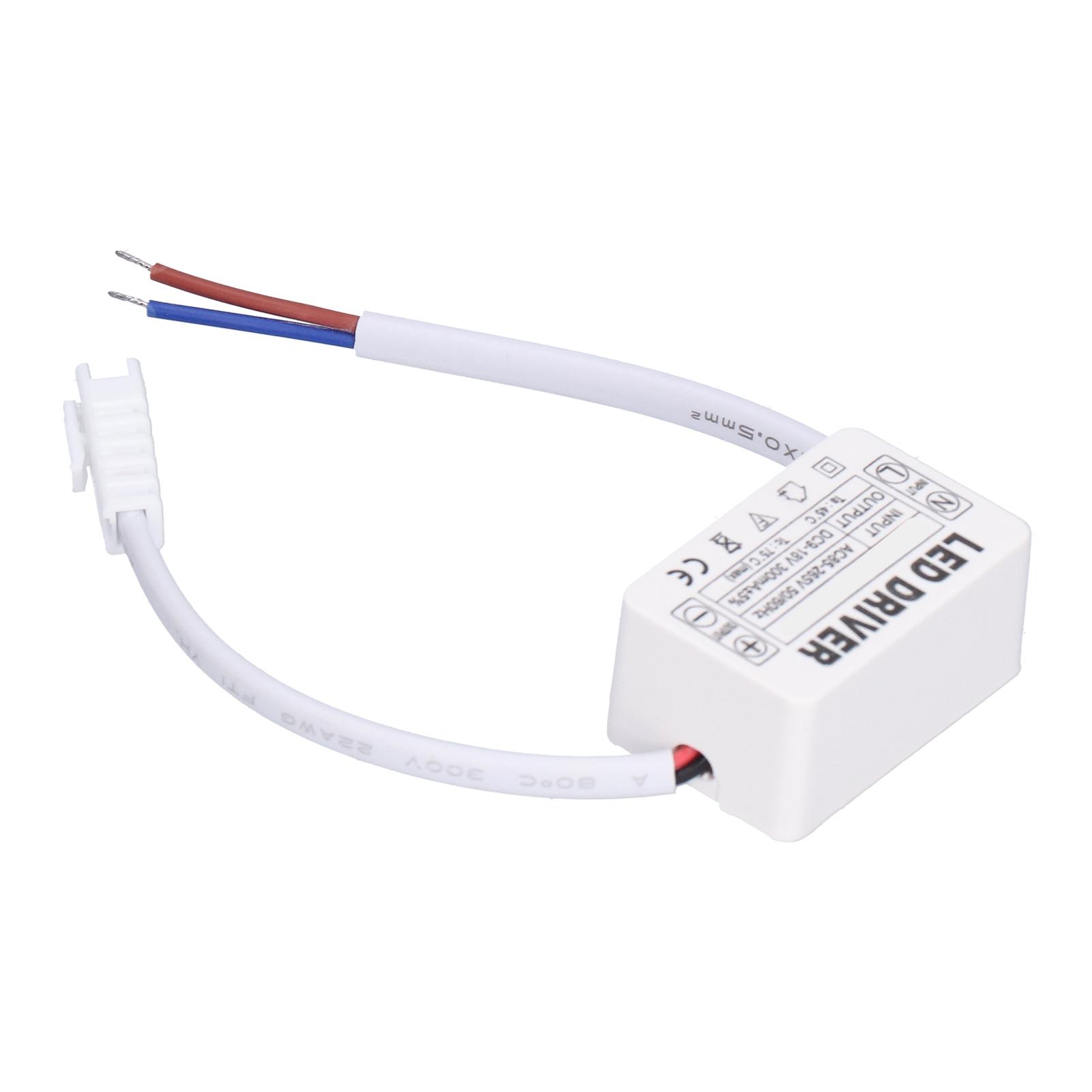 

Светодиодный драйвер 300 мА 9‑18 В постоянного тока, небольшой размер, простая установка, хорошее рассеивание тепла, светодиодный трансформатор для дома