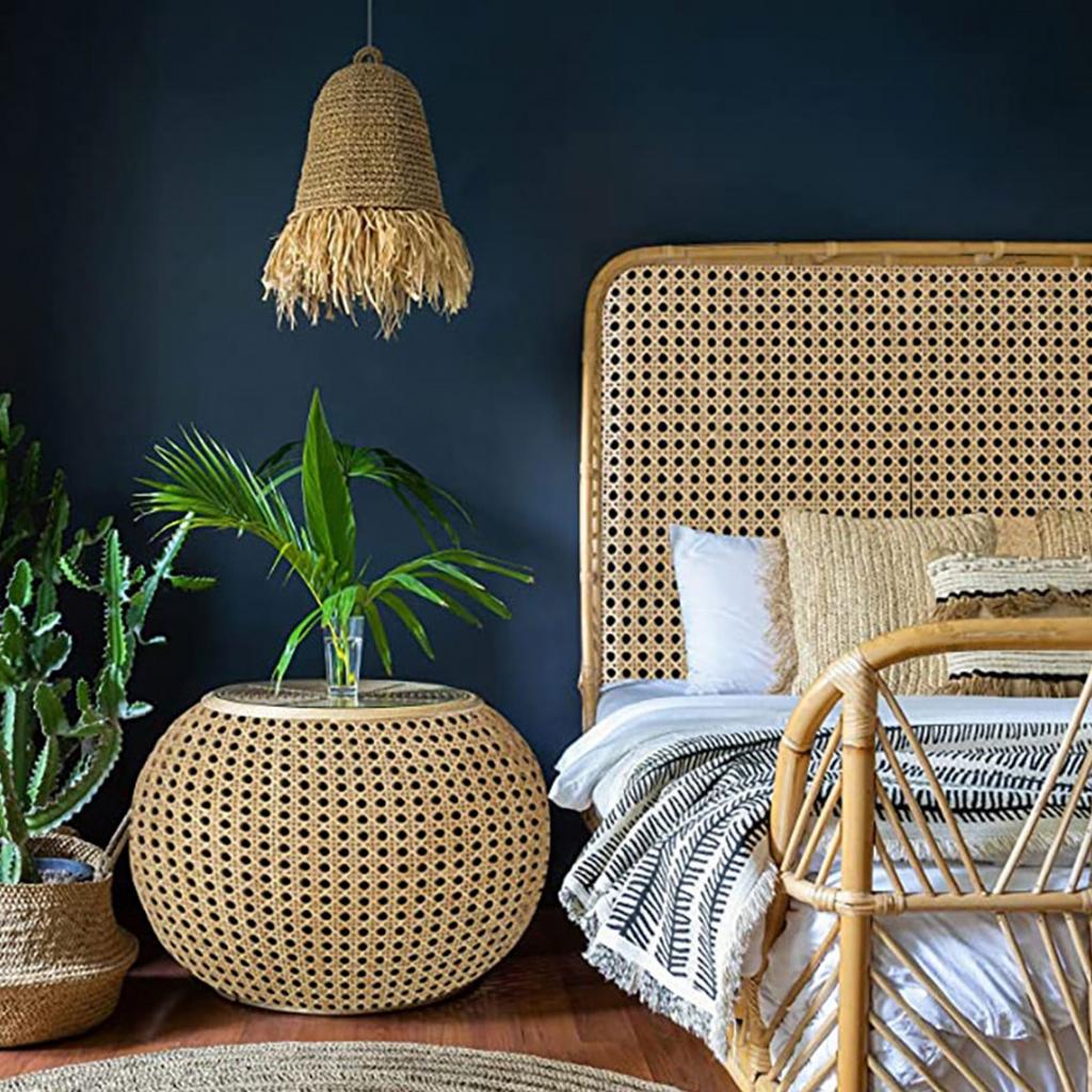 Bastone in Legno Rattan Intrecciato Plastica Rinfrescante Sensazione al Tatto