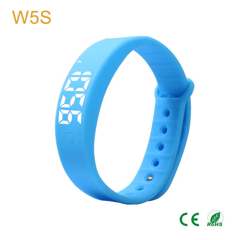 W5S Simple Environmental Temperature Watch 3d Pedometer Digital Silicone Bracelet Watch