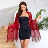 Elegant Lace Scarf for Women Tassel Trimmed Summer Sunscreen Shawl Lightweight Party Wedding Poncho Boho Chic Beach Cover Up