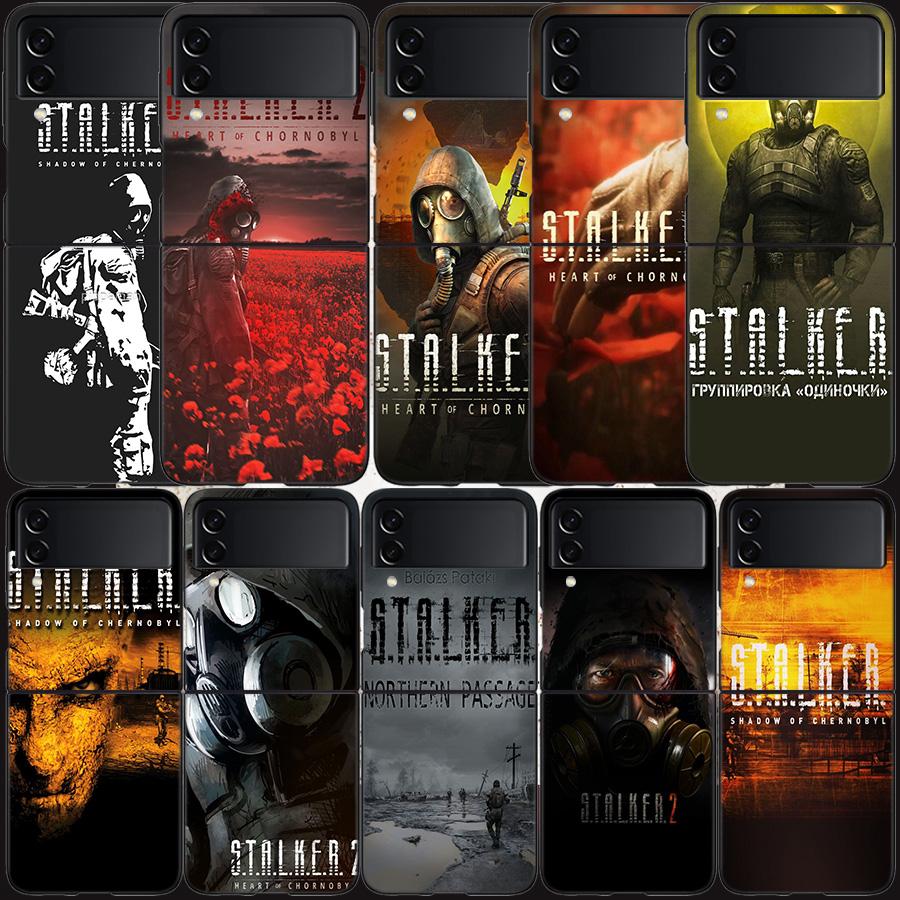 Game Stalker Phone Case For Samsung Z Flip 7 6 5G Galaxy Z Flip 5 4 3 Black Hard Cell Cover Luxury PC Shell Coque