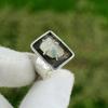 Gift For Her 925 Silver Natural Rainbow Moonstone Rough Promise Adjustable Ring