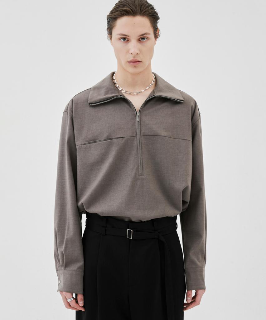 MUILL Wool Half Zip Shirt (Grey)