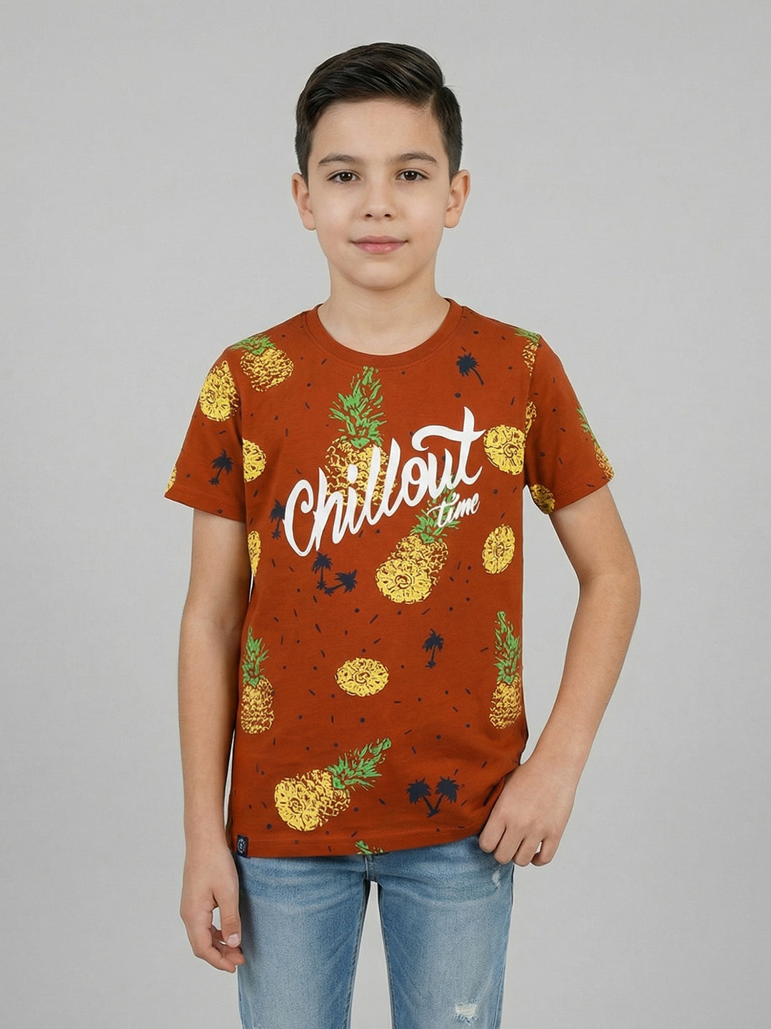 Monte Carlo Boy Regular Fit Tan Tshirt 4-5 Years