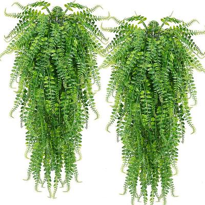 Artificial Persian Rattan Fake Hanging Boston Fern Plants Greenery Plastic Vine Wall Backdrop Wedding Party Home Garden Decor