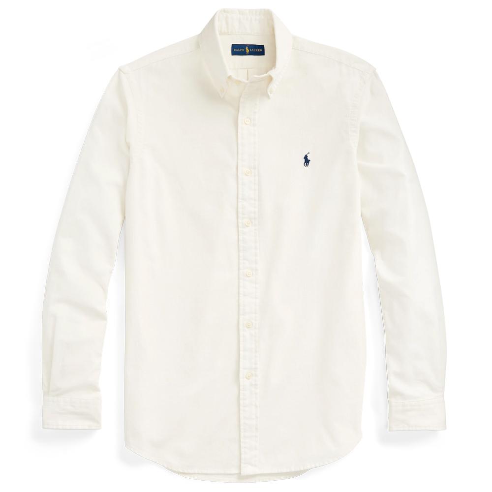 Polo Ralph Lauren FW23 Pony Embroidered Single-Breasted Long Sleeve Shirt Men shirts White MNPOWOV16820898-101