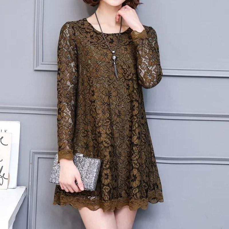 

Жіноча сорочка з довгим рукавом і довгим рукавом, низ якої довгий, середня вільна, зручні топи з круглим вирізом XXXXXL