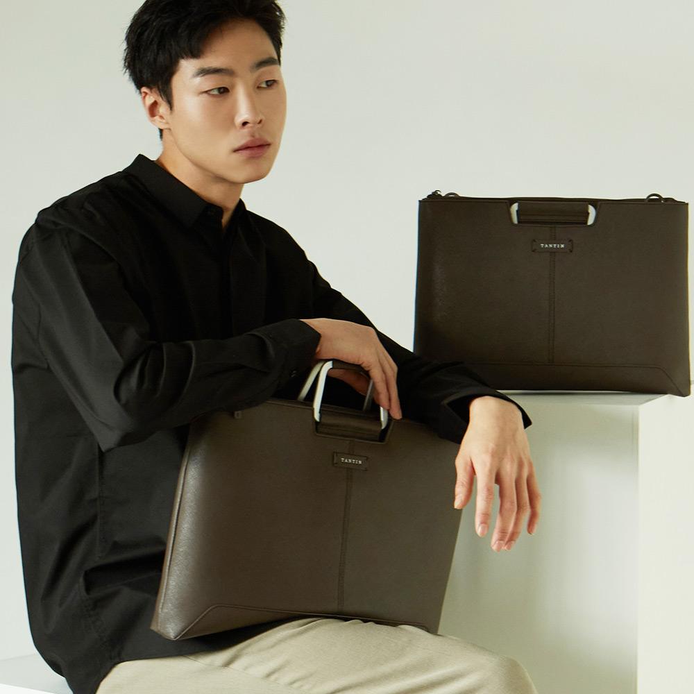 Tantin Taylor Men'S Leather Briefcase T11003 Brown Medium