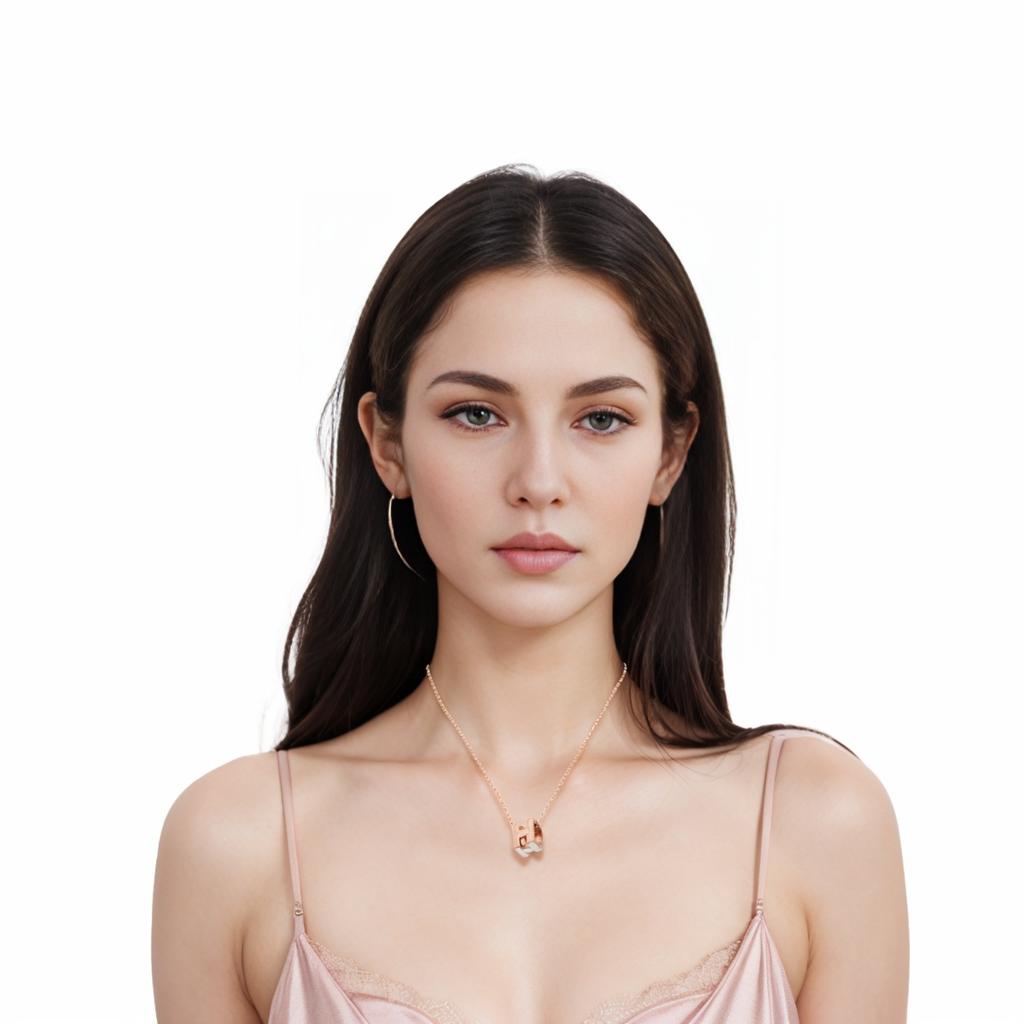 Hermes Cage DH Classic Cage Small Square H Necklace Women Necklace White-Rose-Gold H143991FO49