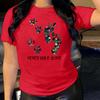 Never Walk Alone Cotton T-Shirt Short Sleeve Round Neck Women 2d Print Tops