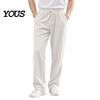 Mens Casual Trousers Men Corduroy Baggy Sweatpants, Drawstring Waist Straight Leg Joggers, Pants Solid Color Athletic for Jogging Gym Workout