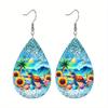 Ocean Style Coconut Tortoise PU Leather Earrings Fashion Earrings Holiday Gifts for Friends Party Fashion Accessories Elegant Earrings Party Earrings